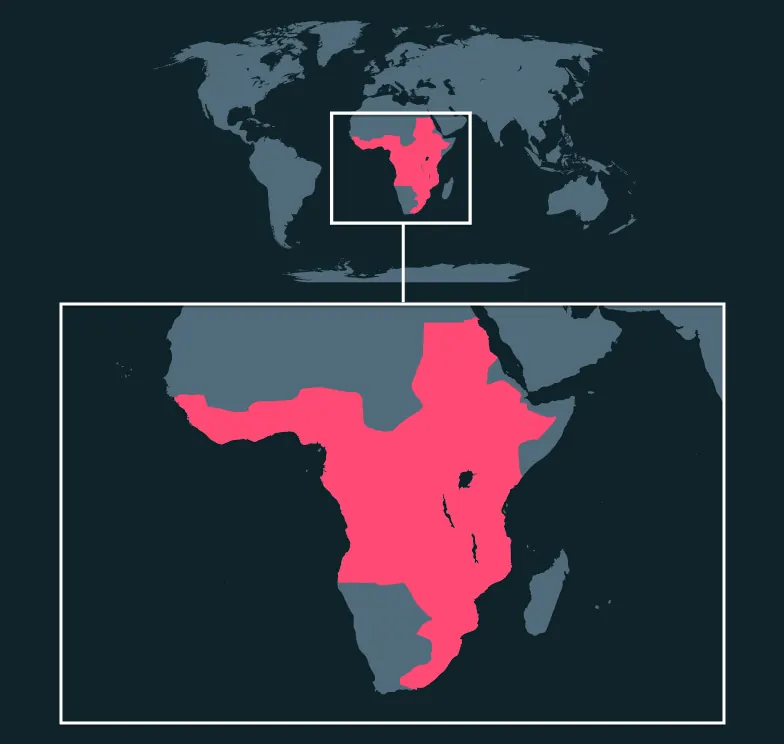 African Leopard distribution map