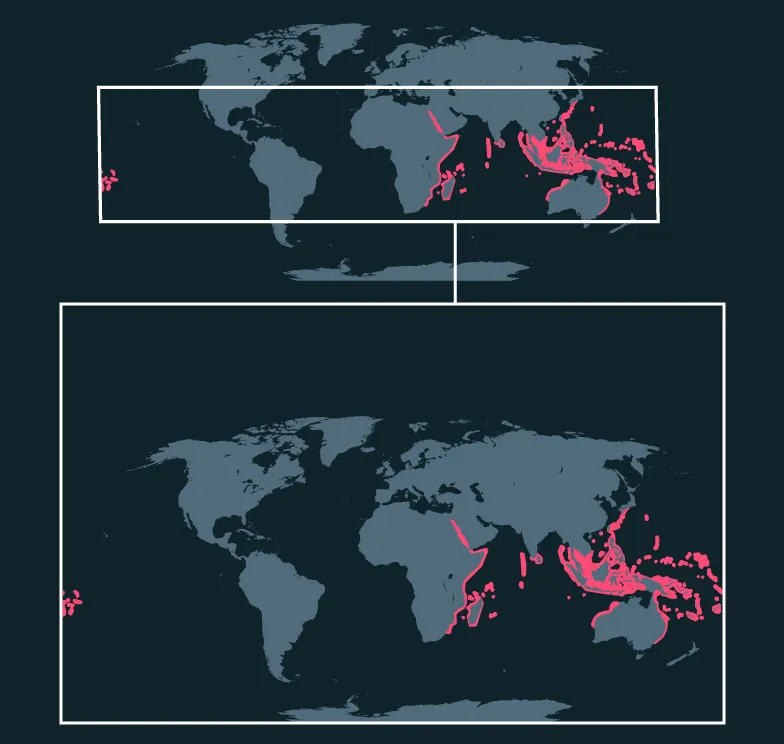 Blue and Gold Fusilier distribution map