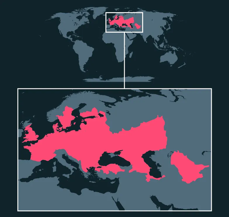 Common Rudd distribution map