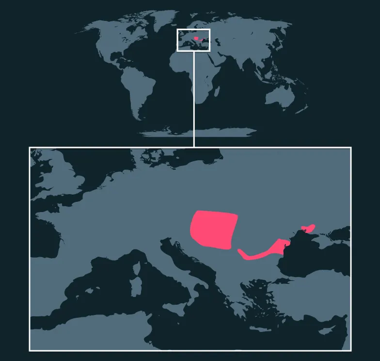 Danube Crested Newt distribution map