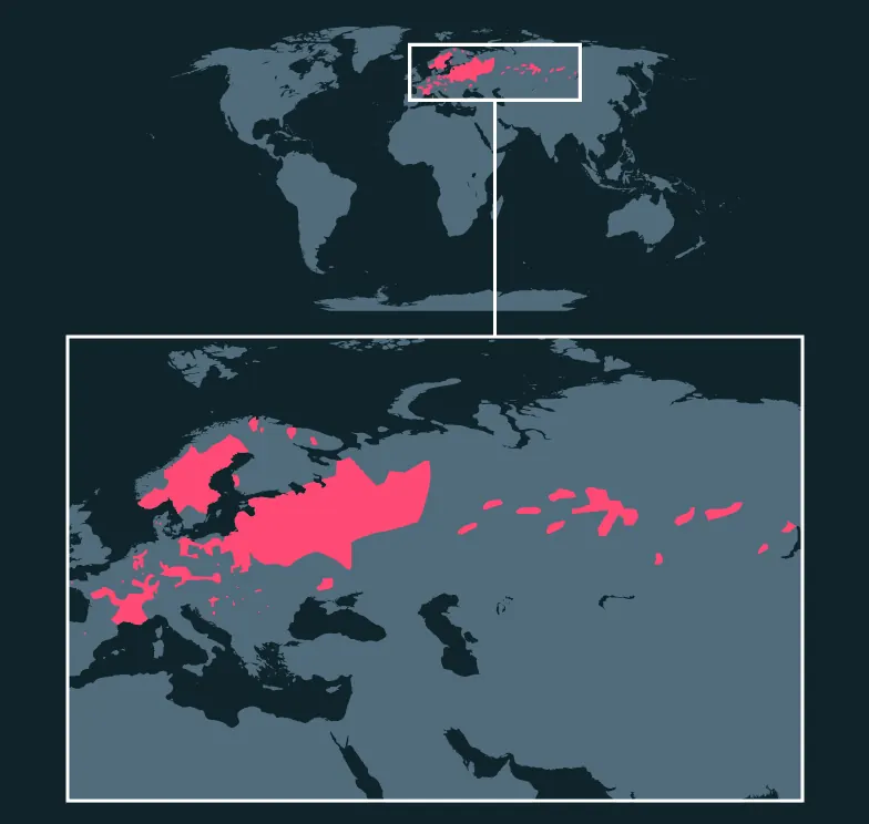 Eurasian Beaver distribution map