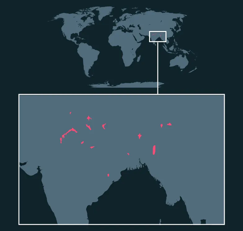 Gharial distribution map
