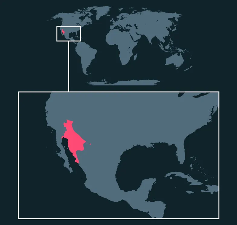 Gila Monster distribution map
