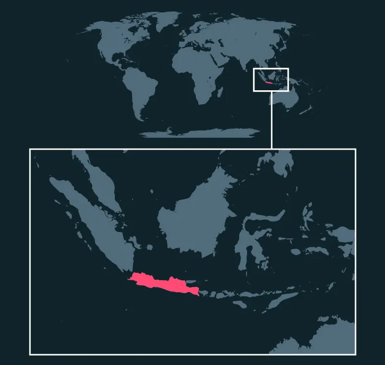 Javan Green Magpie native distribution