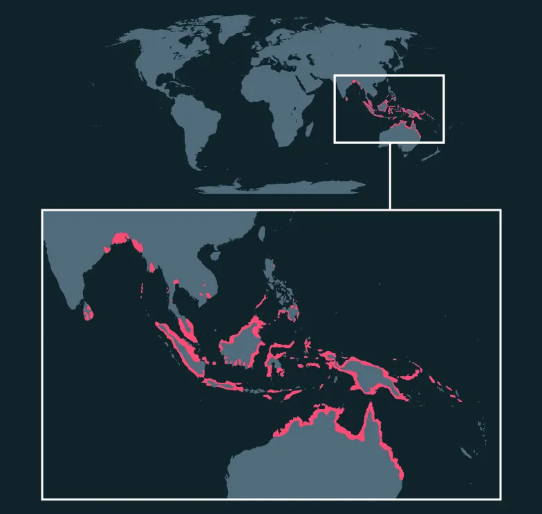 Saltwater Crocodile distribution map