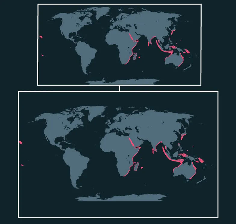 Schooling Bannerfish distribution map
