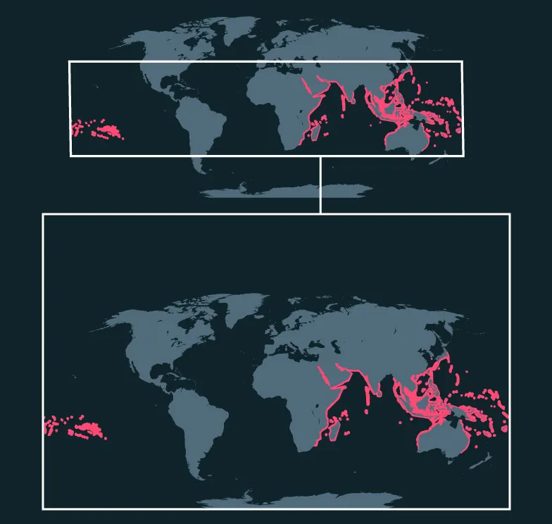 Threespot Damselfish distribution map