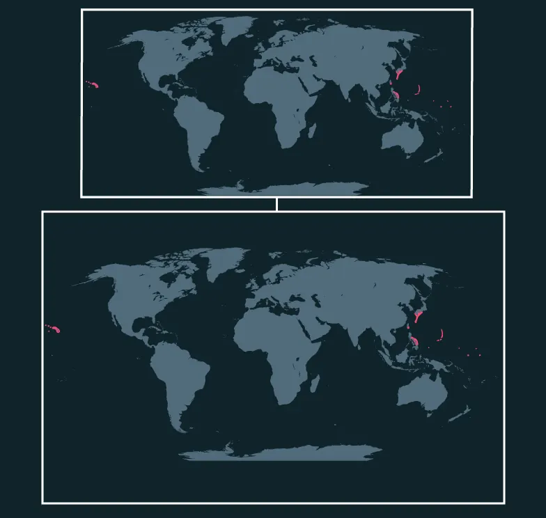 Yellow Tang distribution map